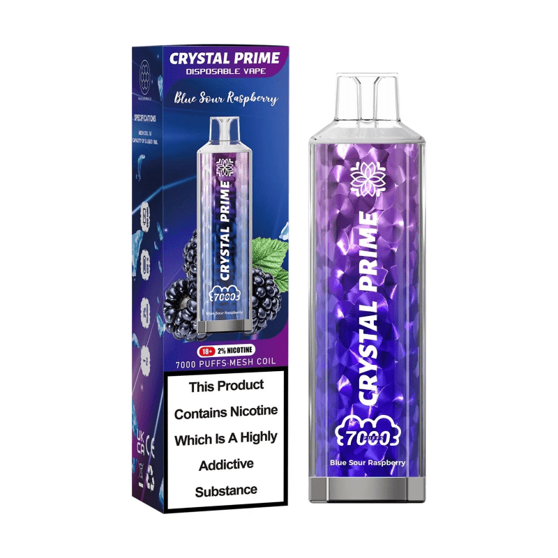 Crystal Prime Bar 7000 Puffs Blue Sour Raspberry Flavour