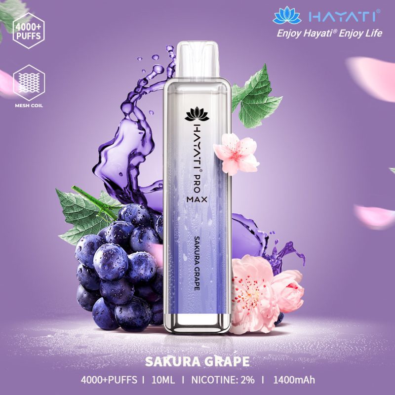 Hayati Pro Max 4000 Puffs In sakura grape flavour